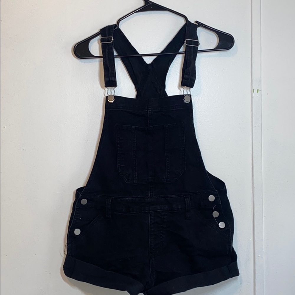 Black Jean Short Romper